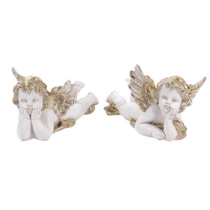 Фигури ангел в бяло и златно к-т 2 броя