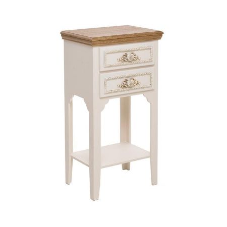 WOODEN COMMODE IN WHITE-BEIGE COLOR 37X26X69