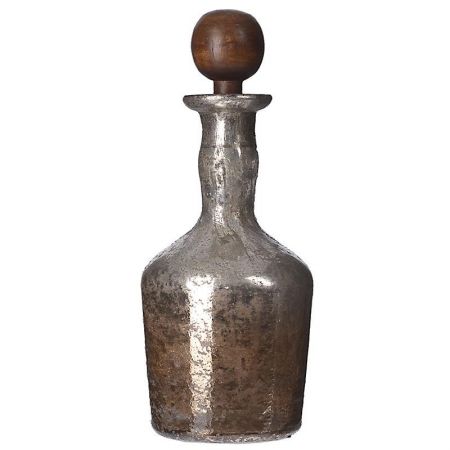 GLASS DECANTER WITH WOODEN DETAILS