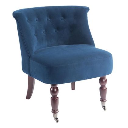 VELVET CHAIR IN BLUE COLOR 57X49X70