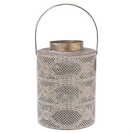 METAL LANTERN IN ANTIQUE GOLD COLOR 16X16X22.5/32