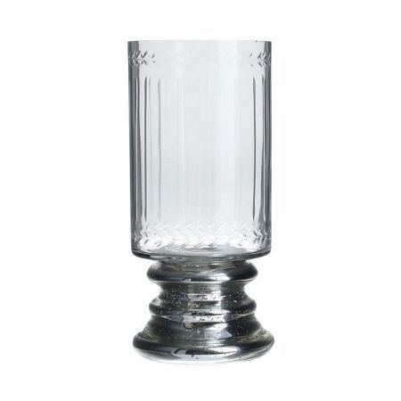 GLASS CANDLE HOLDER IN SILVER COLOR 10X10X22