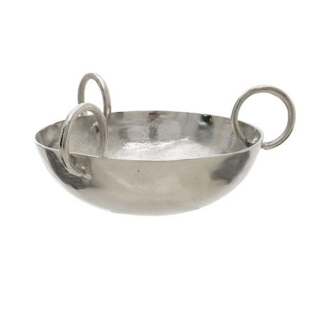 NICKEL PLATED ALUMINIUM BOWL IN SILVER COLOR 42X42X19