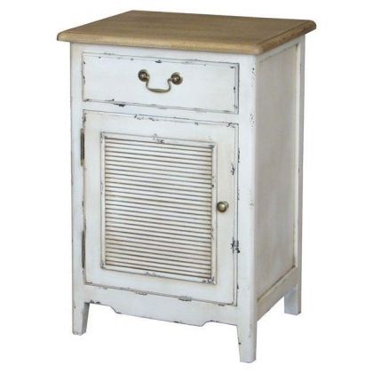 WOODEN COMMODE IN WHITE/BEIGE COLOR 47X37X70