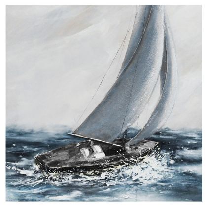 Картина платно лодка в море (70/30) с 80x80x2.8 см