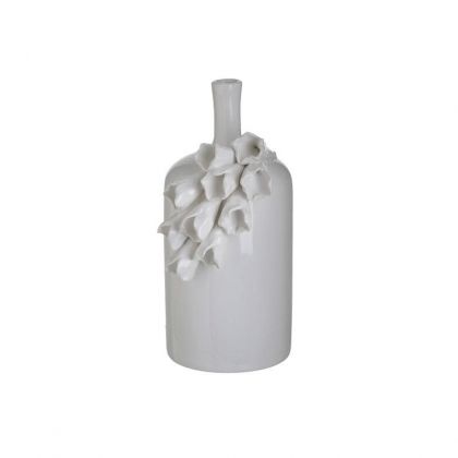 Бяла керамична ваза