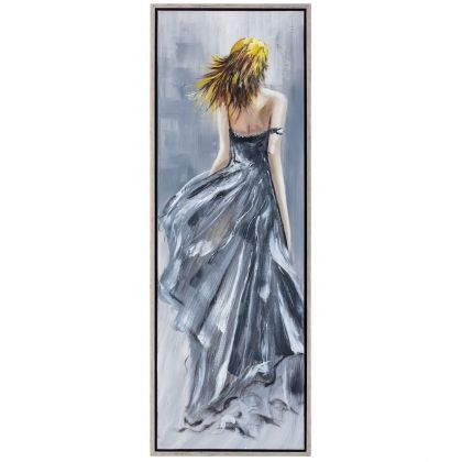 Маслена картина жена със сива рокля 55X155 CM