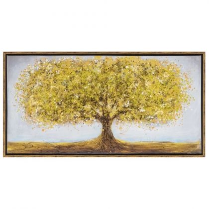 Маслена картина листа златно дърво 125X65 CM