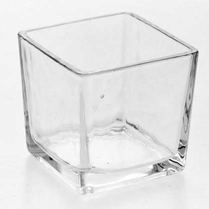 Стъклена ваза от прозрачно стъкло 8X8X8 CM