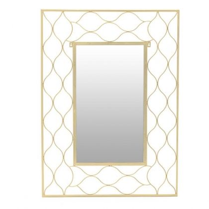 Стенно огледало със златна метална рамка