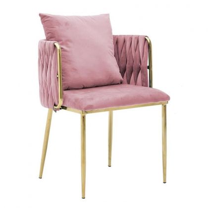 Плюшен стол с възглавница цвят пепел от рози
