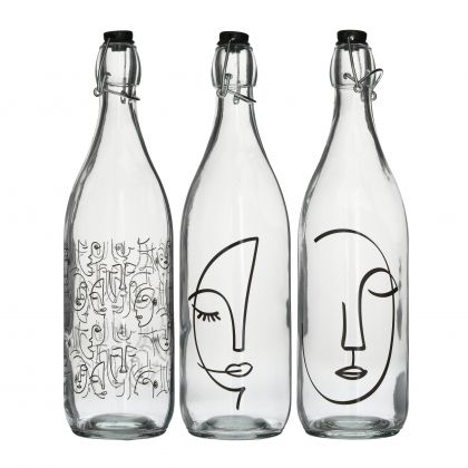 Стъклена бутилка 3 дизайна