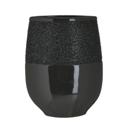 Черна керамична ваза