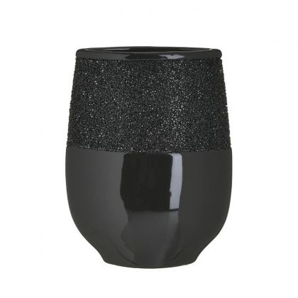 Черна керамична ваза