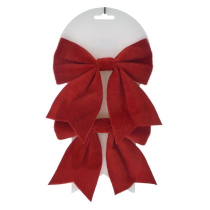 КОЛЕДНА УКРАСА ПАНДЕЛКИ СЕТ 2БРRED VELVET RIBBON 14X14CM SET 2