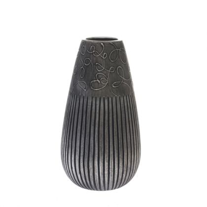 Керамична ваза 15.5χ29.5cm сребристо-сив