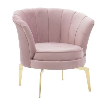 Розово плюшено кресло Shelly 79x69x78cm