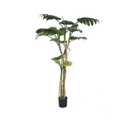 ARTIFICIAL MONSTERA PLANT WITH 13 LEAVES 180CM IN PLASTIC POT 17X15CM