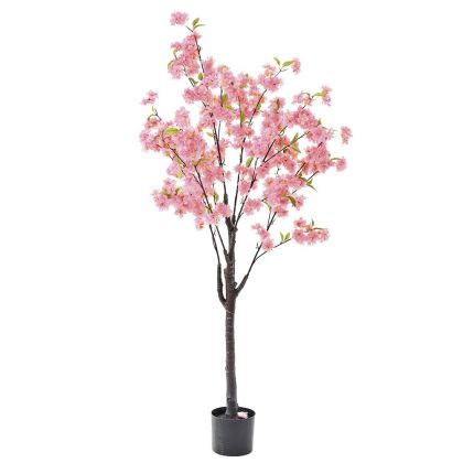 ARTIFICIAL PEACH BLOSSOM TREE 150 CM IN PLASTIC POT 15X13CM