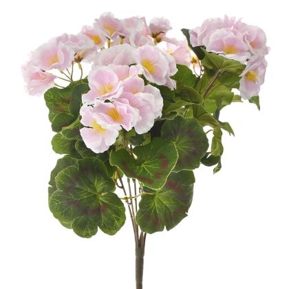 ARTIFICIAL PINK GERANIUM BUSH 40CM WITH 94 FLOWERS