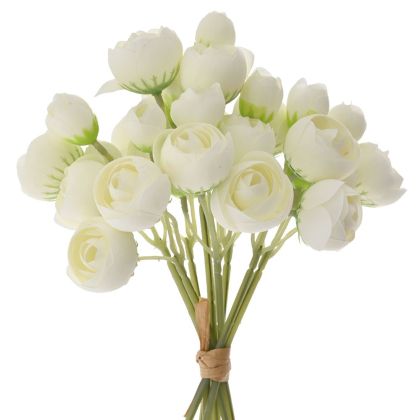 Изкуствен букет от бяло лютиче 30CM WITH 32 FLOWERS
