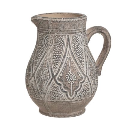 Керамична ваза кафява/бяла 23x19x26