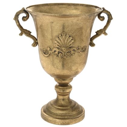 Златна метална ваза 29χ22,5χ34,5cm с дръжки