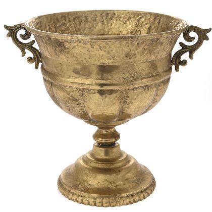 Златна метална ваза с дръжки 48х48х41,5см