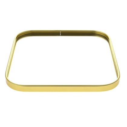 GOLD METAL TRAY 24X24 CM WITH MIRROR TOP