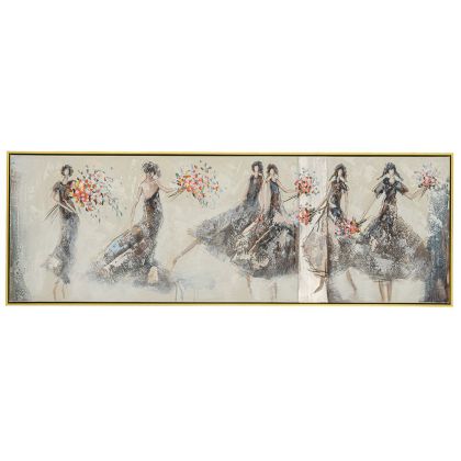 OIL PAINTING OF DANCERS 152X52 CM WITH GOLDEN FRAME