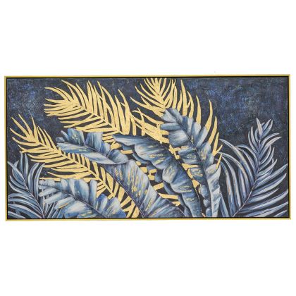 OIL PAINTING OF LEAVES 142X72 CM WITH GOLDEN FRAME