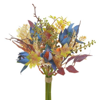 Букет изкуствени цветя син/кремав y31