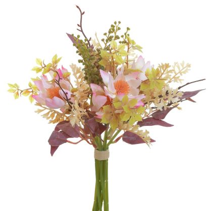 Букет изкуствени цветя розово/кремаво y31