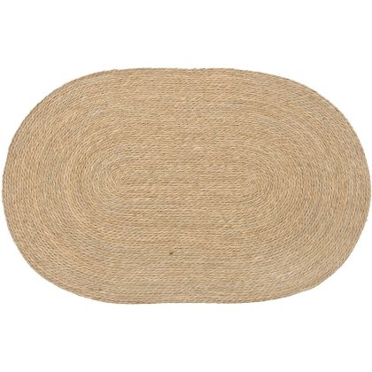 ROUND SEAGRASS FLOOR MAT 80X120 CM NATURAL COLOR