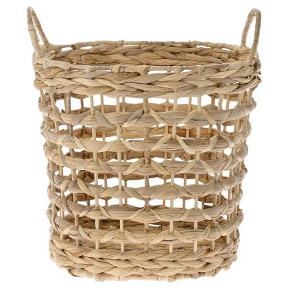 WATER HYACINTH GRASS BASKET 33X23X36 CM NATURAL COLOR