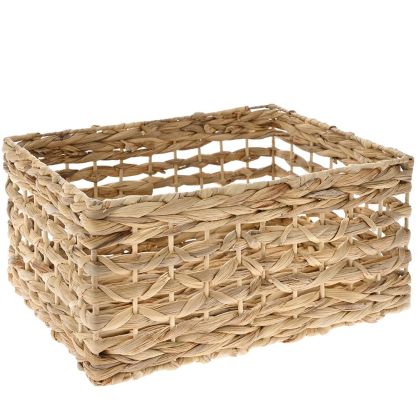 WATER HYACINTH GRASS BASKET 40X30X20 CM NATURAL COLOR