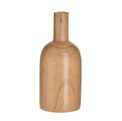 Дървена ваза бежова φ15х34