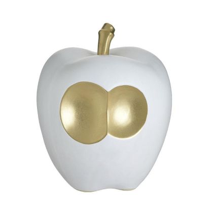 CERAMIC APPLE WHITE/GOLDEN Φ18X23