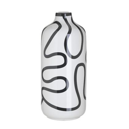 Керамична ваза бяла/черна φ13χ30