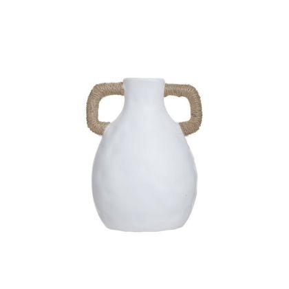 Керамична ваза бяла/натурална 15х12х20