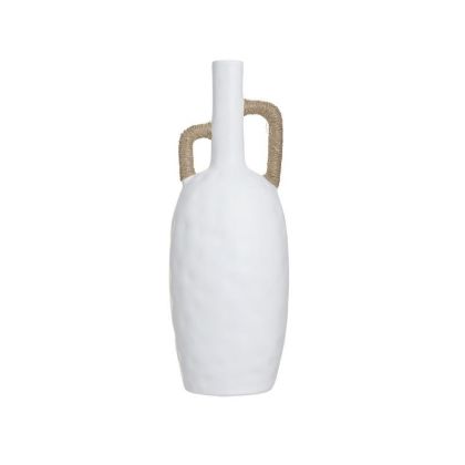 Керамична ваза бяла/натурална 15х13х40
