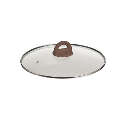 GLASS LID WITH HANDLE CLEAR/BROWN Φ28