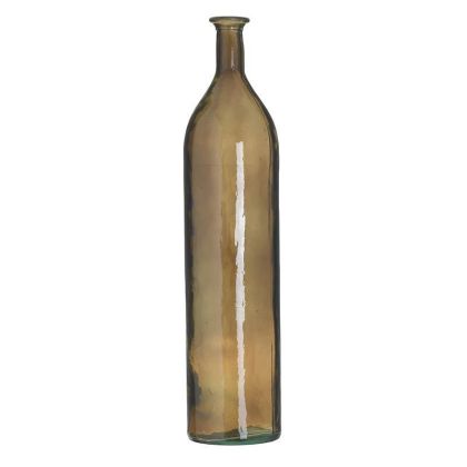 Стъклена ваза цвят амбър Φ12X53