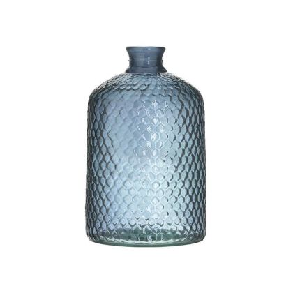 Стъклена ваза синя Φ19X30
