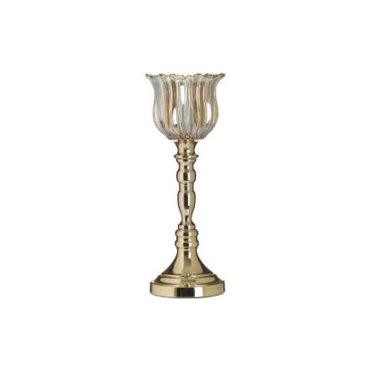 METAL/GLASS CANDLE HOLDER GOLDEN Φ13X40