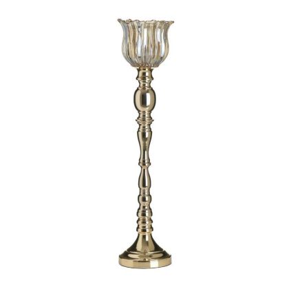 METAL/GLASS CANDLE HOLDER GOLDEN Φ13X60