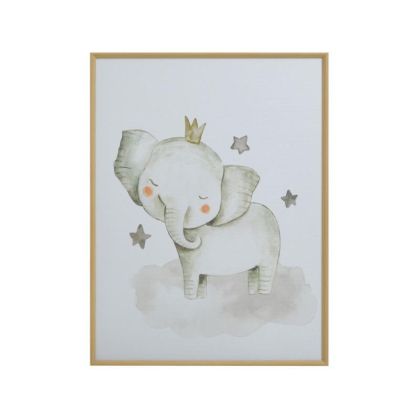 PL WALL ART WITH FRAME ELEPHANT FOR KIDS 24X2X30