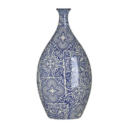 Порцеланова ваза синя/бежова 19х11х38