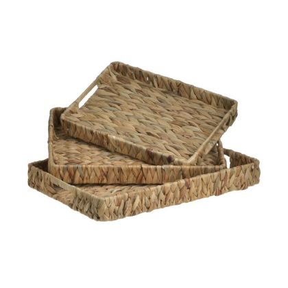 S/3 STRAW TRAY NATURAL 39X28X5