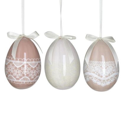 Декоративни яйца к-т 6 бр / 3 дизайна φ7x10
